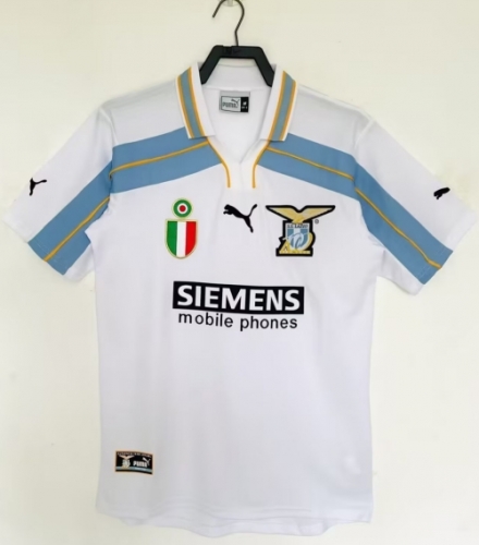 00/01 Retro Version Lazio Away White Thailand Soccer Jersey AAA-811