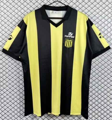 1987 CA Peñarol Home Yellow & Black Thailand Soccer Jersey AAA-503
