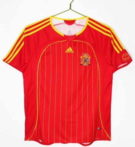 06 Retro Version Spain Home Red Thailand Soccer Jersey AAA-710
