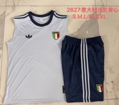 2026/27 Italy Light Gray Blue Soccer Vest Set-815