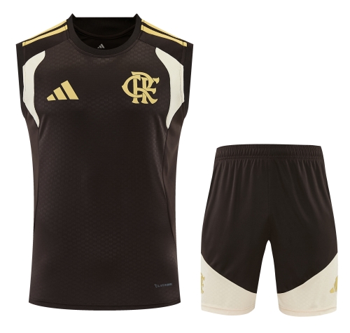 2026/27 CR Flamengo Coffee Brown Thailand Soccer Training Vest Suit-1116/418