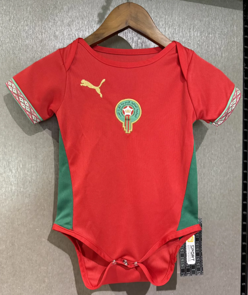 (Size 9/12 )2026/27 Morocco Home Red Baby Soccer Uniform-308