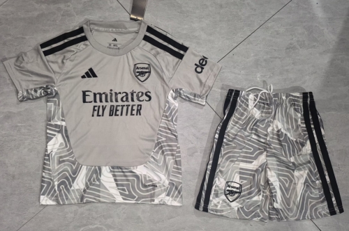 Kids 2026/27 Arsenal Goalkeeper Gray Kids/Youth Soccer Uniform-BL
