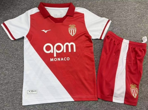 Kids 2026/27 Monaco Home Red & White Kids/Youth Soccer Uniform-1040
