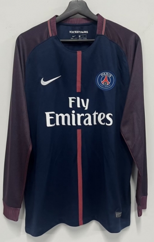 17/18 Retro Version Paris SG Home Royal Blue LS Thailand Soccer Jersey AAA-301