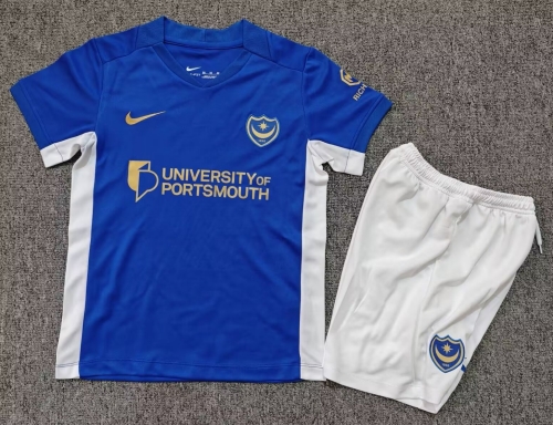 Kids 2026/27 Portsmouth Home Blue Kids/Youth Soccer Uniform-1040