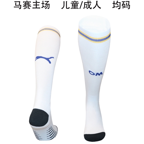 Kids/Adult 2026/27 Olympique de Marseille Home White Thailand Soccer Socks