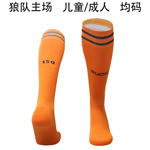 Kids/Adult 2025/26 Wolverhampton Wanderers Home Orange Thailand Soccer Socks