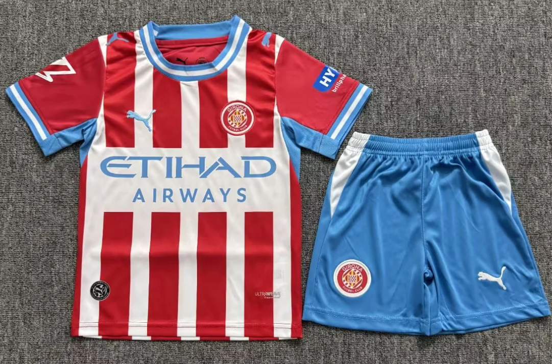 Kids 2026/27 Girona FC Home Red & White Kids/Youth Soccer Uniform-JY