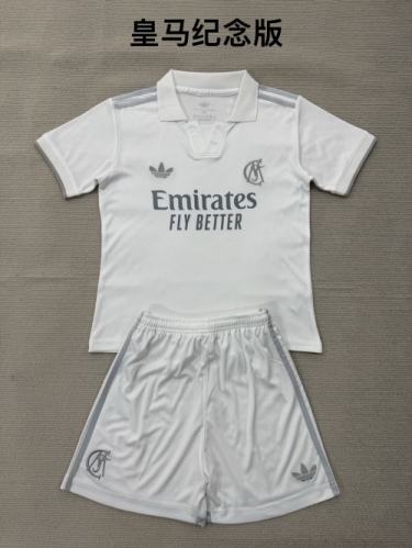 Kids 2026/27 Commemorative Version Real Madrid White Kids/youth Soccer Uniform-208