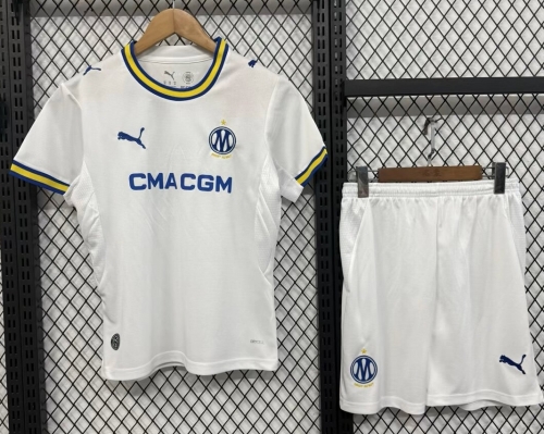 Kids 2026/27 Olympique Marseille Home White Kids/Youth Soccer Uniform-123/208/530
