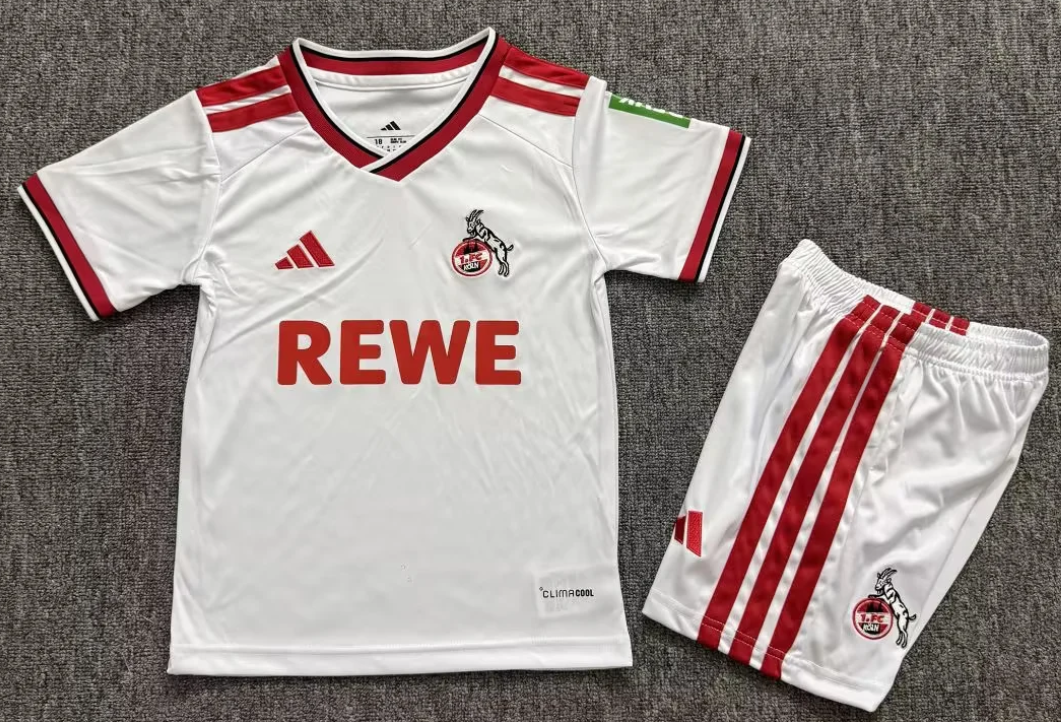 Kids 2026/27 FC Köln Home White Kids/Youth Soccer Uniform-JY/BL
