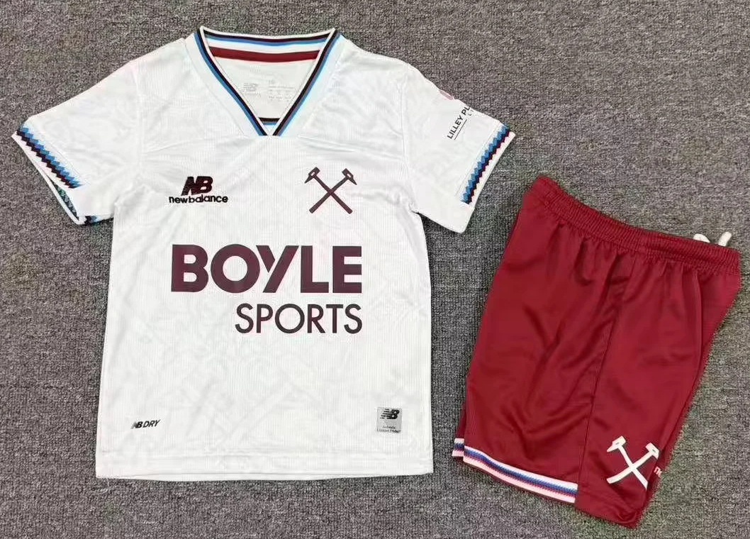 Kids 2026/27 West Ham United Away White Kids/Youth Soccer Uniform-1040