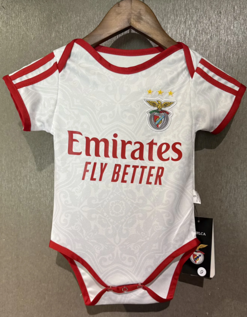 (Size 9-12) 2026/27 Benfica Away White Baby Soccer Uniform-308