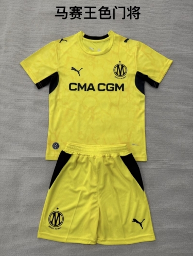 Kids 2026/27 Olympique Marseille Goalkeeper Yellow Kids/Youth Soccer Uniform-208
