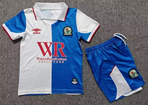 Kids 2026/27 Blackburn Rovers Home White & Blue Kids/Youth Soccer Uniform-1040