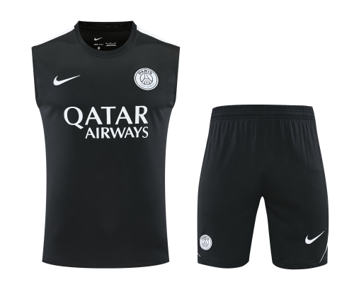 2026/27 Paris SG Black Thailand Soccer Training Vest Suit-418