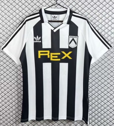 91/92 Retro Version Udinese Calcio Home Black & White Thailand Soccer Jersey AAA-503