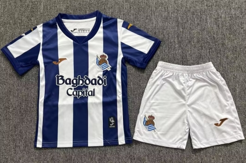 Kids 2026/27 Real Sociedad Home White & Blue Kids/Youth Soccer Uniform-530/JY/208