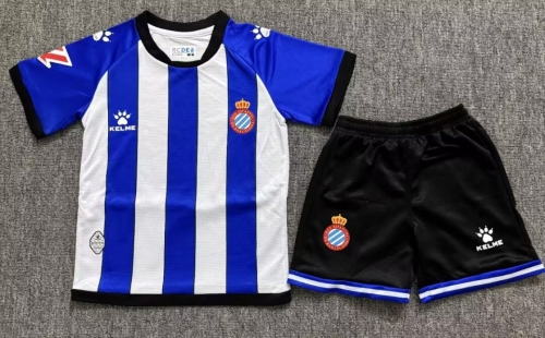 Kids 2026/27 RCD Espanyol Home White & Blue Kids/Youth Soccer Uniform-JY