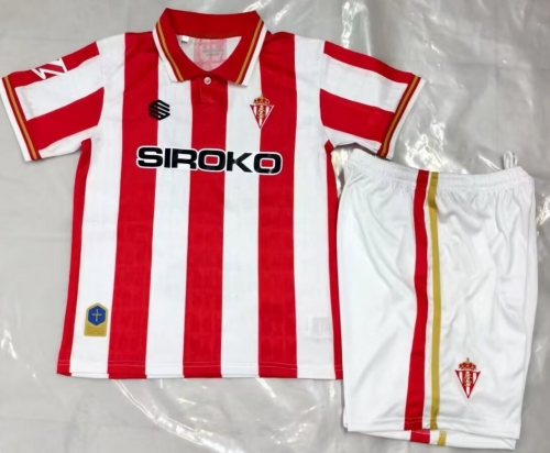 Kids 2026/27 Sporting de Gijón Home Red & White Kids/Youth Soccer Uniform-62