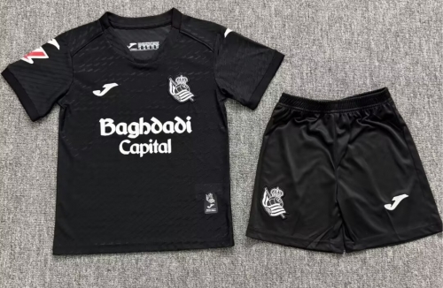 Kids 2026/27 Real Sociedad Away Black Kids/Youth Soccer Uniform-JY
