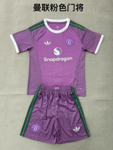 Kids 2026/27 Man United Goalkeeper Purple Kids/Youth Soccer Uniform-208