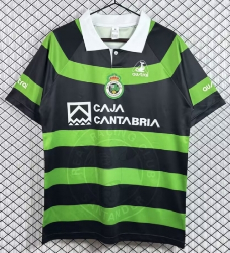98/99 Retro Version Racing de Santander Away Black & Green Thailand Soccer Jerseys AAA-503