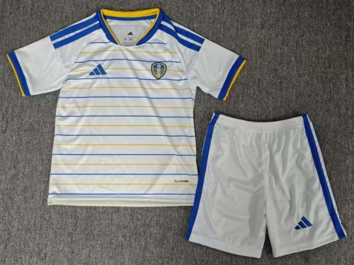 Kids 2026/27 Leeds United Home White Kids/Youth Soccer Uniform-BL