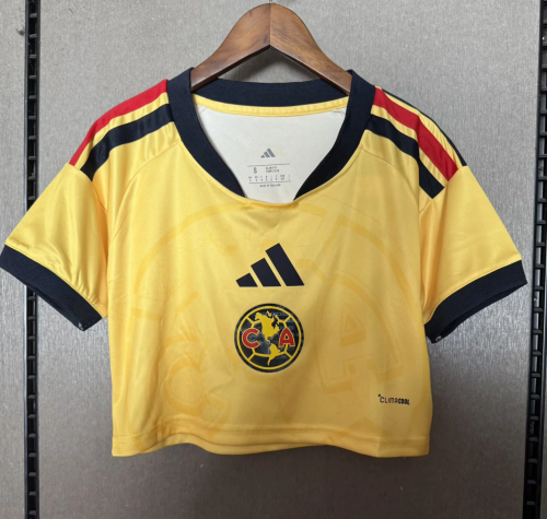 2026/27 Club America Home Yellow Female Thailand Soccer Short Style Jersey-308