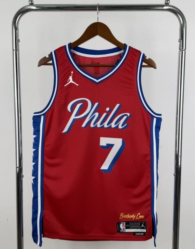 2023 Season NBA Philadelphia 76ers Red #7 Jersey-311