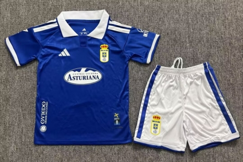 Kids 2026/27 Real Oviedo Home Blue Kids/Youth Soccer Uniform-JY