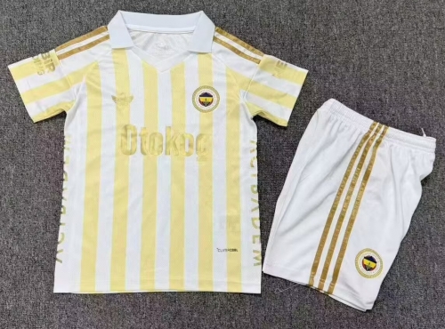 Kids 2026/27 Fenerbahçe Away Yellow & White Kids/Youth Soccer Uniform-1040