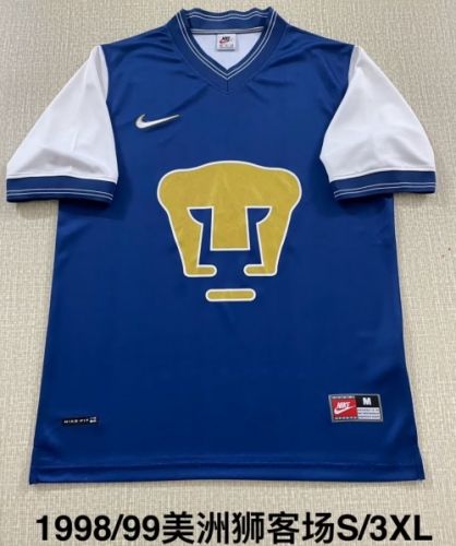 98/99 Retro Version Pumas UNAM Away Royal Blue Thailand Soccer Jersey AAA-2041