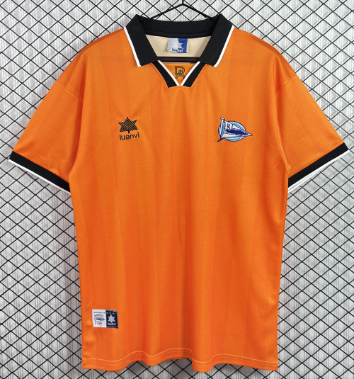 99/02 Retro Version Deportivo Alavés Away Orange Thailand Soccer Jersey AAA-503