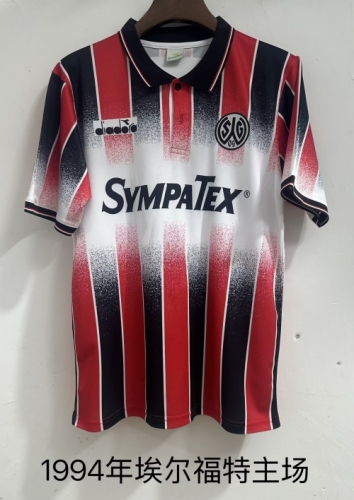 1994 Retro Version Erfurt Home Black & Red Thailand Soccer Jersey AAA-709
