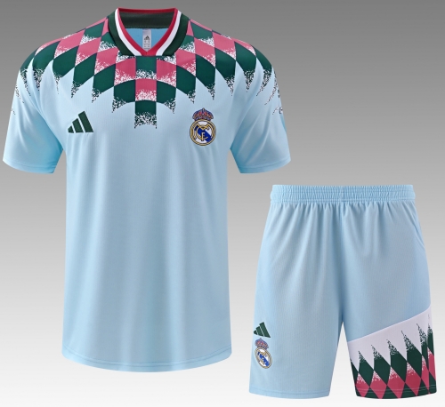 2026/27 Retro Real Madrid Blue Thailand Soccer Training Jerseys Uniform-418