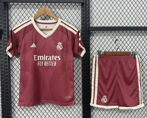 Kids 2026/27 Real Madrid 2nd Away Red Kids/Youth Soccer Uniform-BL/812/522