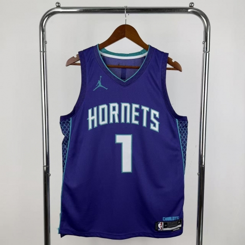 2023 Season NBA Charlotte Hornets Purple #1 Jersey-311