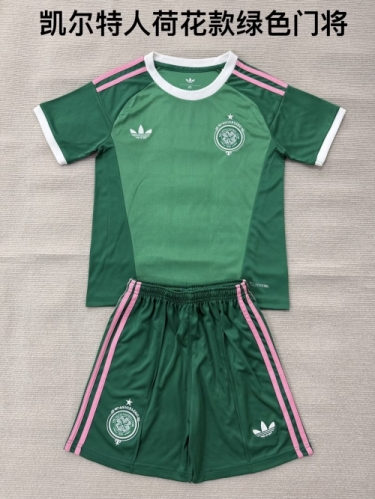 Kids 2026/27 Celtic Goalkeeper Green Kids/Youth Soccer Uniform-208