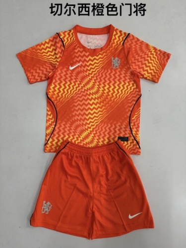 Kids 2026/27 Chelsea Goalkeeper Orange Kids/Youth Soccer Uniform-208