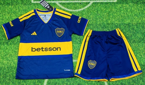 Kids 2026/27 BOCA Juniors Home Yellow & Royal Blue Kids/Youth Soccer Uniform-123