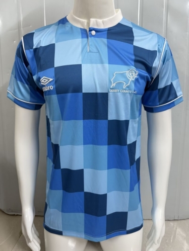 87/90 Retro Version Derby County FC Away Blue Thailand Soccer Jersey AAA-503