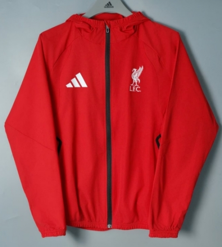 2026/27 Liverpool Red Windbreaker Hoodies Top With Hat-801