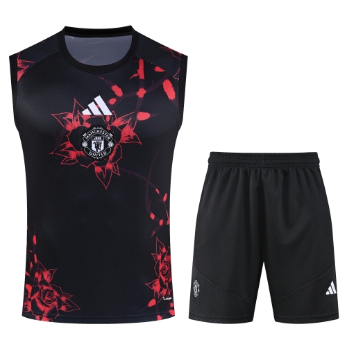 2026/27 Manchester United Black Thailand Soccer Training Vest Suit-418