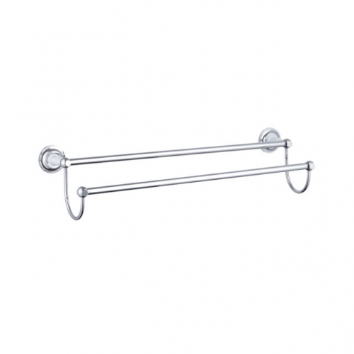 Traditional Double Towel Rail - Chrome