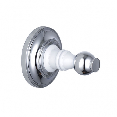 Traditional Robe Hook- Chrome&White