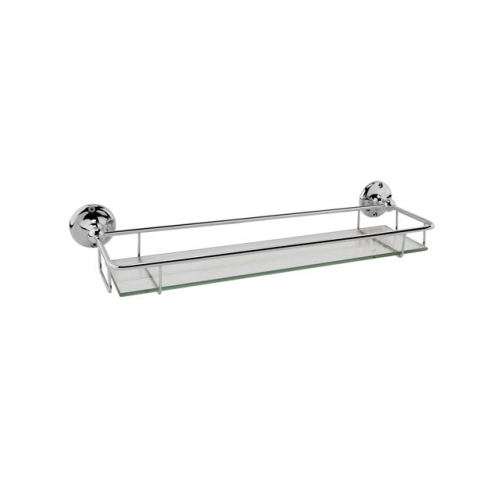 Traditional Chrome Glass Gallery Shelf