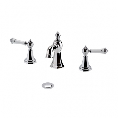 Traditional 3 Holes Whole Brass Basin Tap With Brass Pop-up Waste With Lever Handle