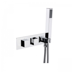 Square Wall Mounted Thermostatic Shower Valve with Handset & two out design